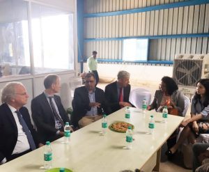 FoodTechIndia team with Marten van den Berg, Fons Stoelinga, Wouter Verhey at Future Group's Distribution Centre on 21 June in Karnataka, India.