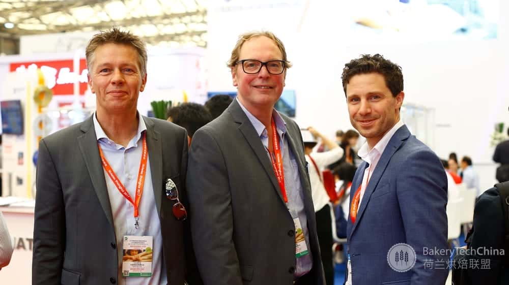 Niels Verlinden, Ruud Bloksma (KOMA) & Paul Gossink (Ventilex) op de Bakery China Fair 2017