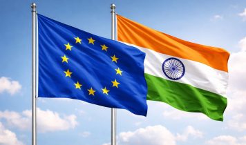 EU India flags