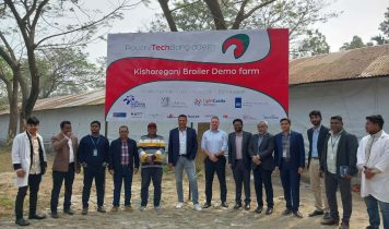 Andre van Ommeren visit PoultryTechBangladesh demo broiler farm opening